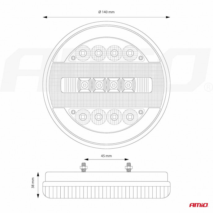 Achtercombinatie LED-lamp AMiO RCL-07-LR dynamisch links/rechts