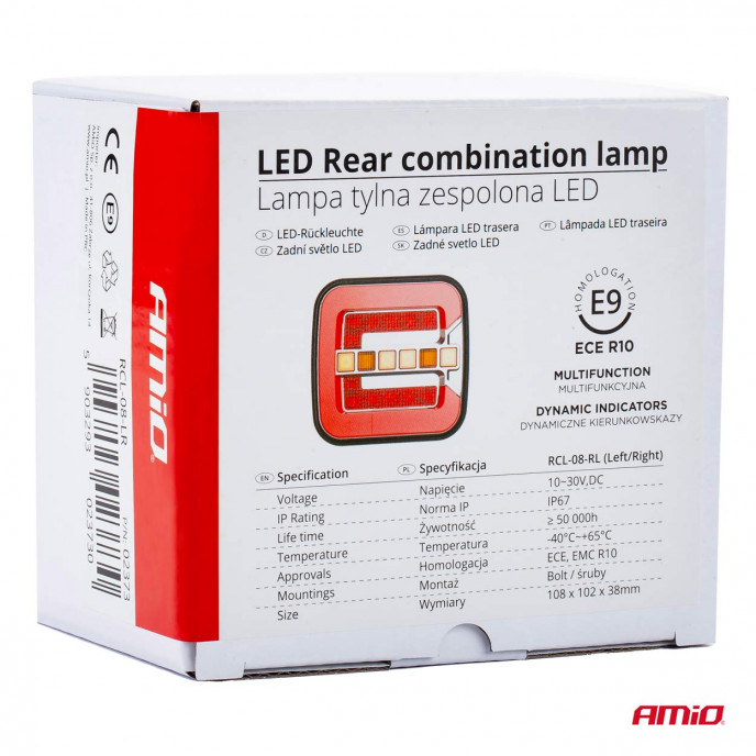 Led-achterlamp AMiO RCL-08-LR dynamisch links/rechts