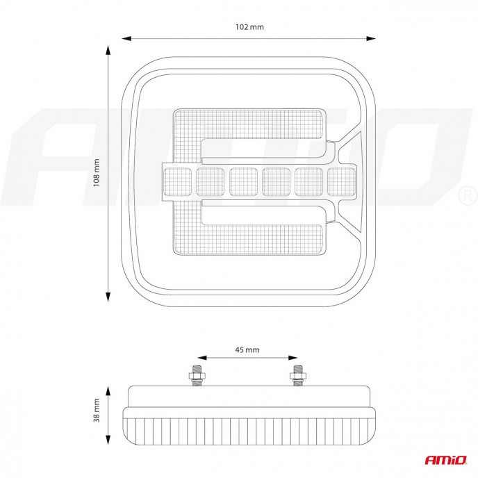 Led-achterlamp AMiO RCL-08-LR dynamisch links/rechts