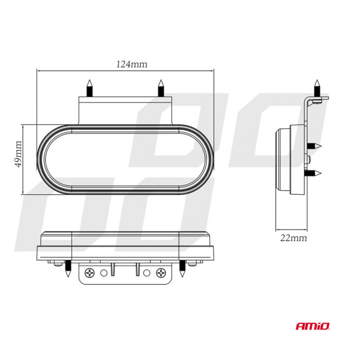 Markeringsomtrek LED-lamp AMiO OM-01-W ovaal, wit
