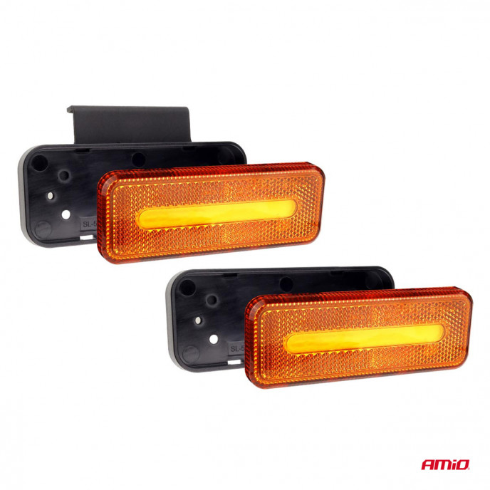 Markeringsomtrek LED-lamp AMiO OM-02-O rechthoekig, oranje