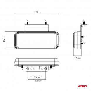 LED-lamp AMiO OM-02-W rechthoekig, wit