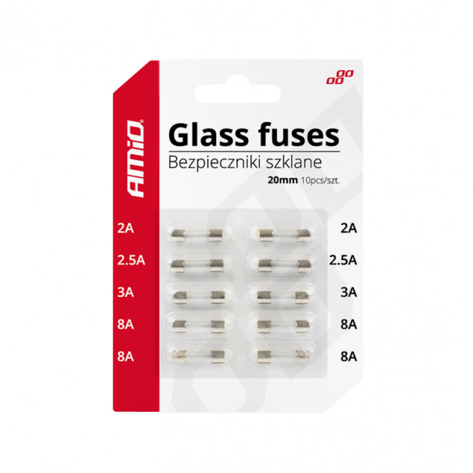 Glaszekeringen mini (20mm) 10 stuks, assortiment