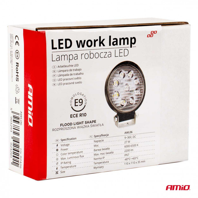 Werklamp AWL06 9 LED FLOOD 9-36V
