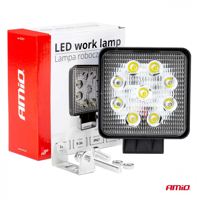 Werklamp LED 9-36V, afmeting 110x110mm