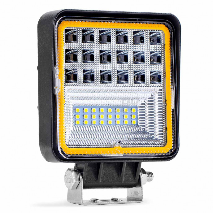 Werklamp AWL12 42 LED FLootlight & Spotlight 9-36V, afm.: 110x110mmm Angel Eyes 
