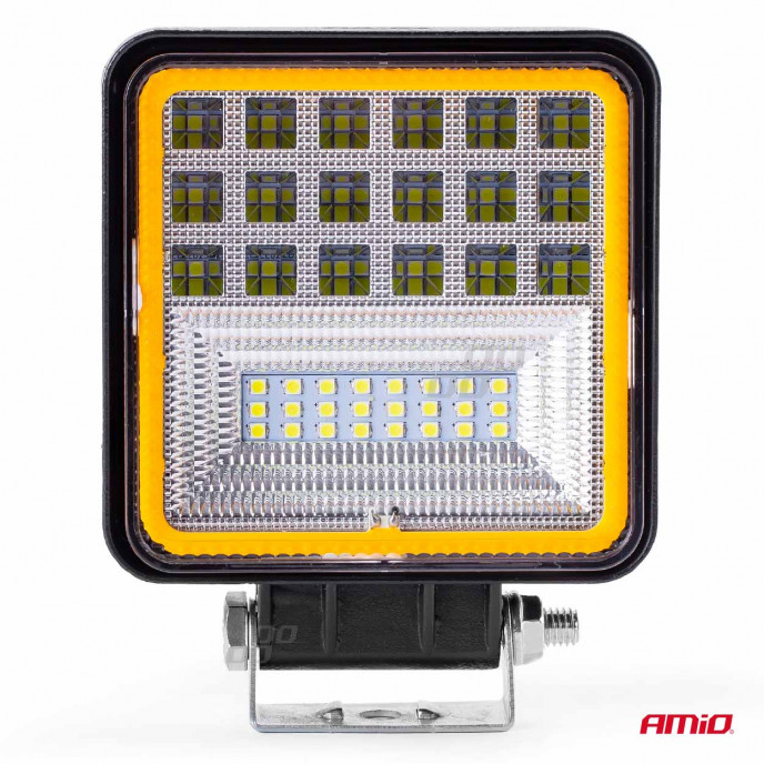 Werklamp AWL12 42 LED FLootlight & Spotlight 9-36V, afm.: 110x110mmm Angel Eyes 