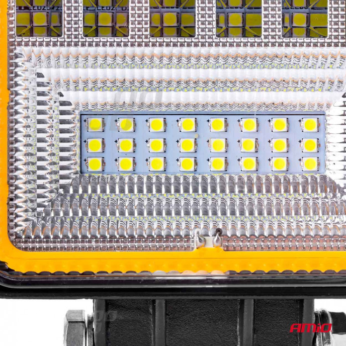 Werklamp AWL12 42 LED FLootlight & Spotlight 9-36V, afm.: 110x110mmm Angel Eyes 