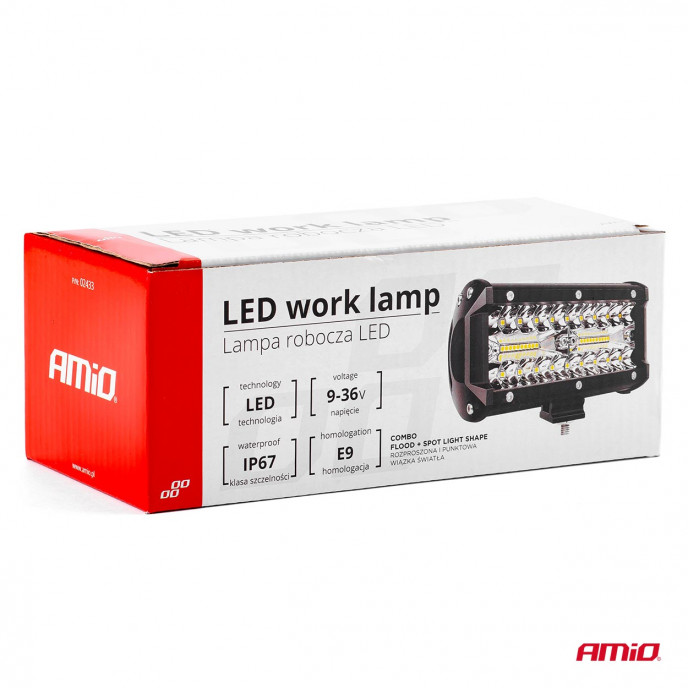 Werklamp LED, 40LED 9-36V, afmeting 170x74x63mm