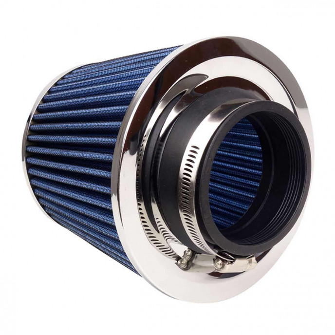 Car Air Conical Filter blauw, universeel, 3 montageadapters AMIO-02458