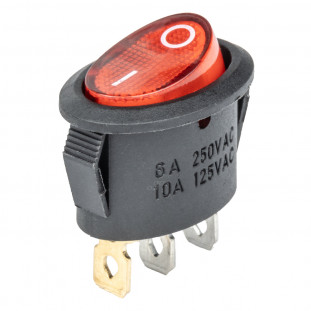 Eliptische schakelaar 12V/230V (met rood licht) BU02