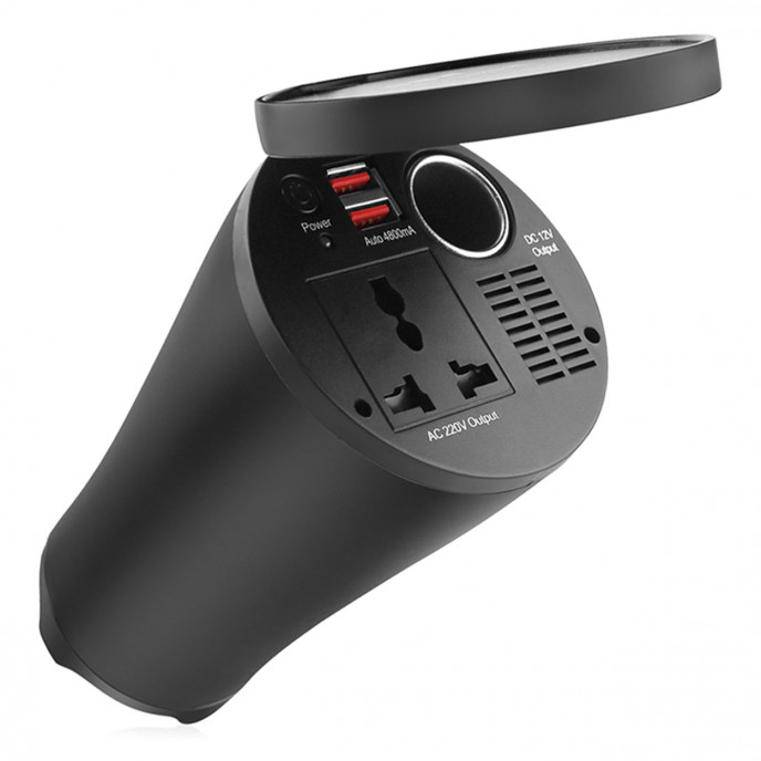 Omvormer AMiO 12V/230V 150W/300W 2xUSB PI02