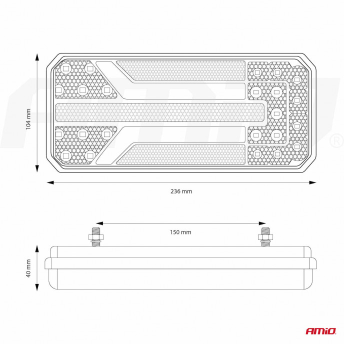 Led-achterlicht AMiO RCL-01-LR dynamic, links