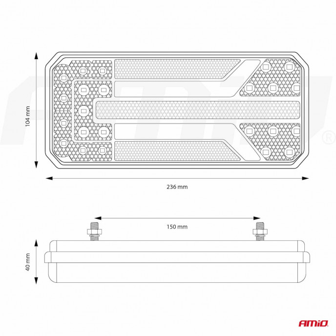 Led-achterlicht AMiO RCL-01-LR dynamisch, rechts