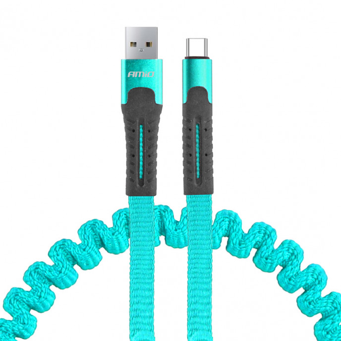 USB naar USB-C veerkabel 1,2 m AMiO UC-14