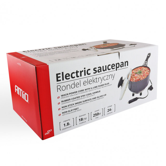 Elektrische steelpan voor auto 18cm x 8cm 250W 24V