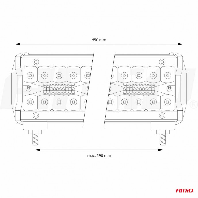 Werkende LED lichtbalk AWL29 160LED 650x74 540W COMBO 9-36V