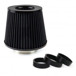 Car Air Conical Filter zwart, universeel, 3 montageadapters AMIO-02546