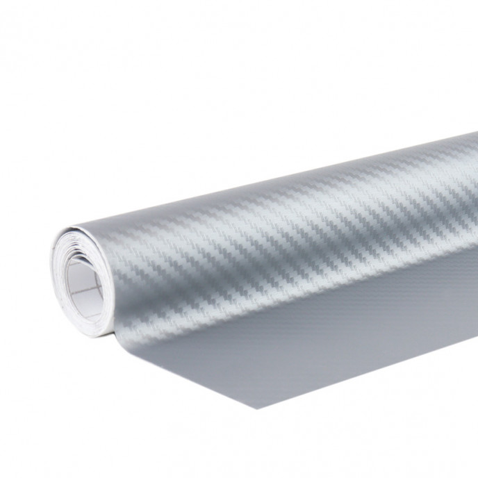 3D CARBON fiber ZILVER folie 30cm x 150cm AMIO-02600