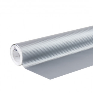 3D CARBON fiber ZILVER folie 30cm x 150cm AMIO-02600