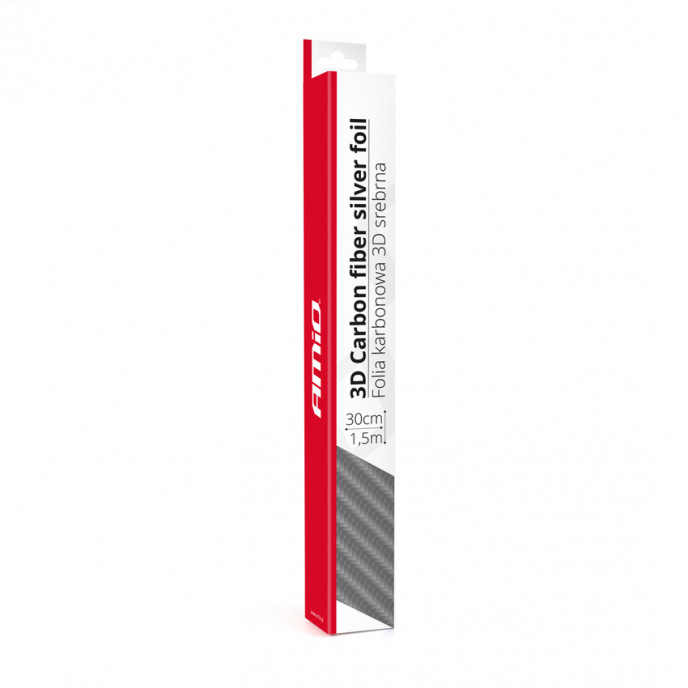 3D CARBON fiber ZILVER folie 30cm x 150cm AMIO-02600