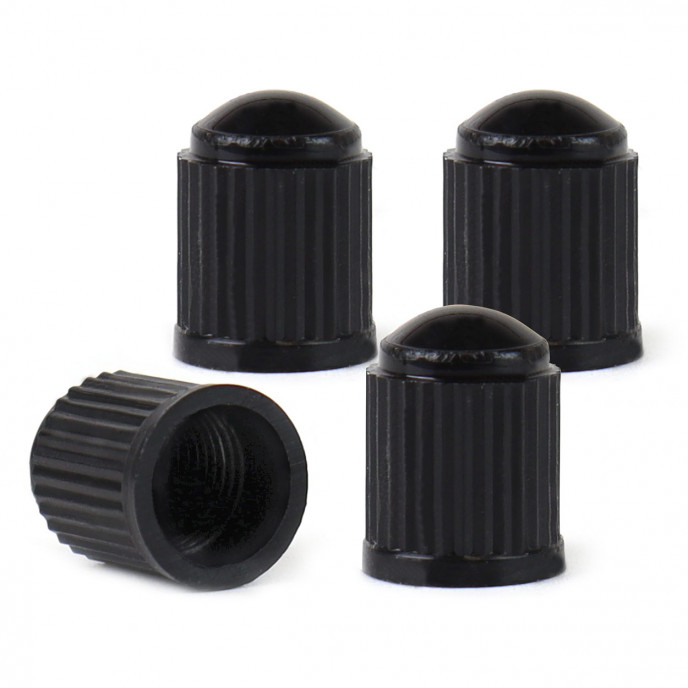 Ventiel dopjes plastic 4 stuks zwart