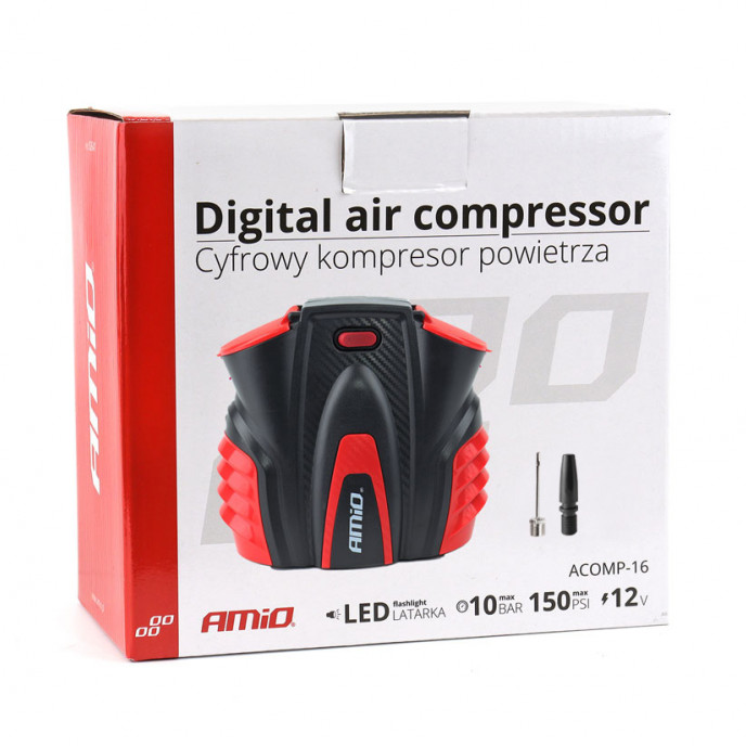 Auto Luchtcompressor met digitale manometer en LED-licht 12V ACOMP-16