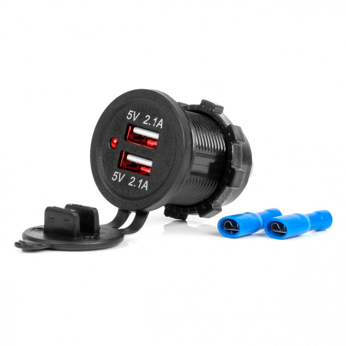Waterdichte telefoonoplader 2xUSB 12/24V MOD-04