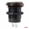 Waterdichte telefoonoplader met digitale voltometer 2xUSB 12/24V MOD-06