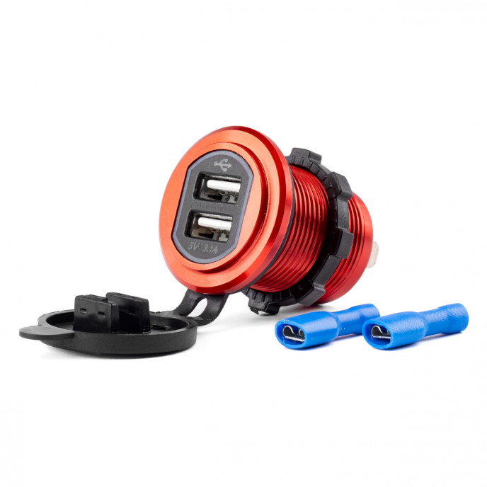 Waterdichte telefoonoplader 2xUSB 12/24V MOD-10