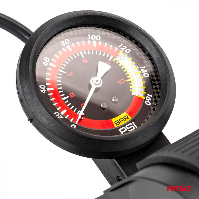 HQ Dubbele zuiger 2xØ45mm voetpomp met manometer en adapters PU07