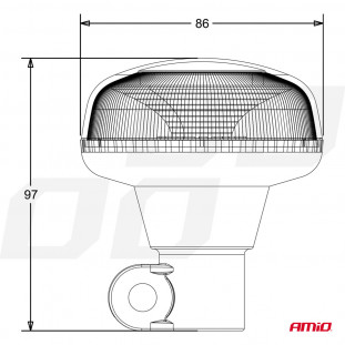 LED Waarschuwingslamp 18 LED R65 R10 12V 24V W21p AMIO-02922