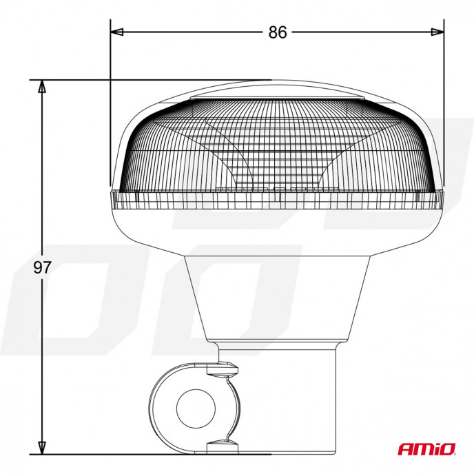 LED Waarschuwingslamp 18 LED R65 R10 12V 24V W21p AMIO-02922