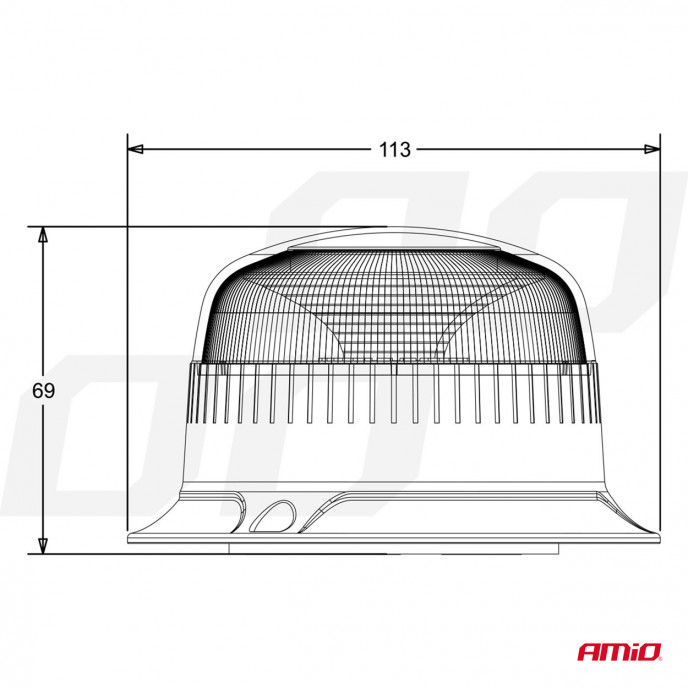 Waarschuwingslamp W21ml Magnetisch / 3 schrobben R65 R10 18LED 12/24V IP56