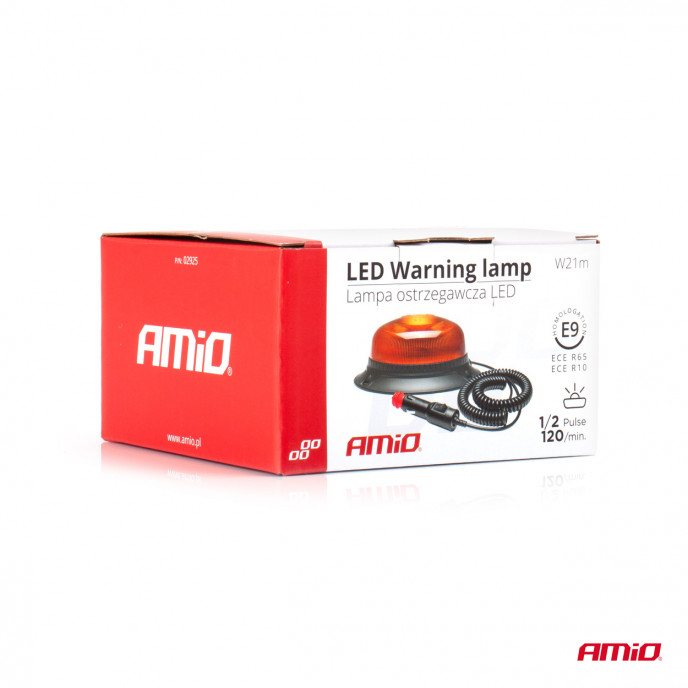LED Waarschuwingslamp W21m Magnetisch / 3 schroeven R65 R10 18LED 12/24V IP56 AMIO-02925