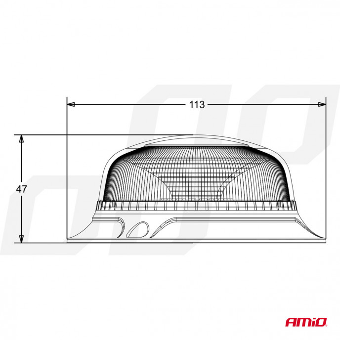LED Waarschuwingslamp R65 R10 12V 24V W213BL AMIO-02927