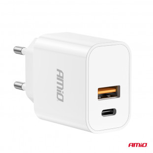 Wandlader PCH PRO-09 USB+USB-C 20W Quick Charge 230V