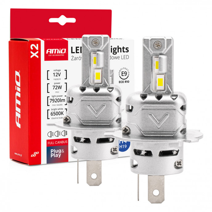 LED-koplampen X2-serie H4/H19 AMiO-02972