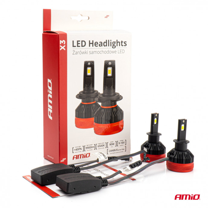 LED-koplampen X3-serie H3 AMiO-02978