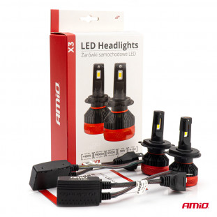 LED-koplampen X3-serie H4/H19 AMiO-02979