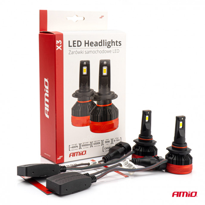 LED-koplampen X3-serie HB4 9006 AMiO-02983