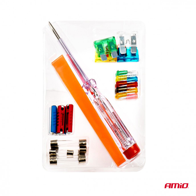 Set met meerdere zekeringen, testpen, trekker, assortiment 