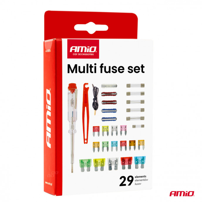 Set met meerdere zekeringen, testpen, trekker, assortiment 