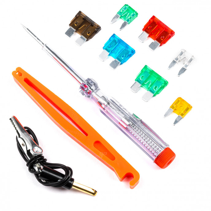 Complete set zekeringen, testpen, trekker, assortiment 150st