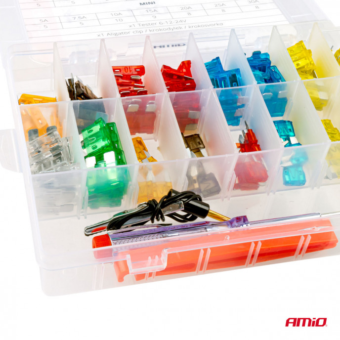 Complete set zekeringen, testpen, trekker, assortiment 150st