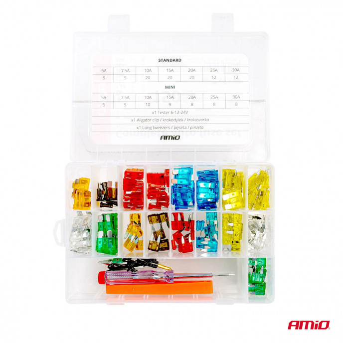 Complete set zekeringen, testpen, trekker, assortiment 150st