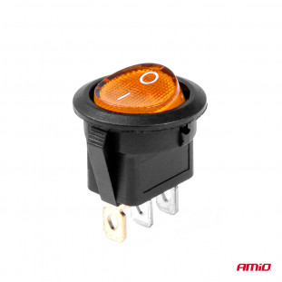 Ronde schakelaar met Geel Licht 12/24V max 20A AAN/UIT