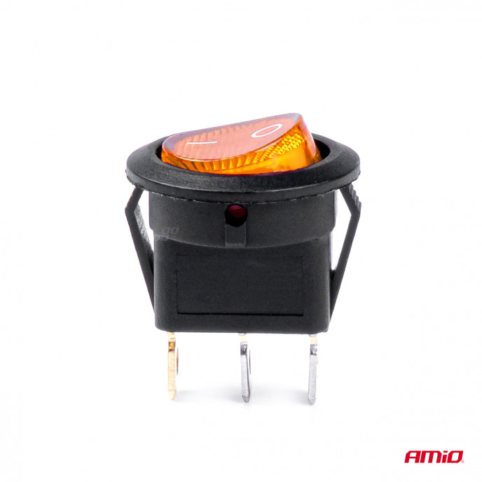 Ronde schakelaar met Geel Licht 12/24V max 20A AAN/UIT