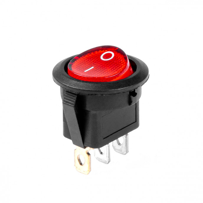 Ronde schakelaar met Rood Licht 12/24V max 20A AAN/UIT