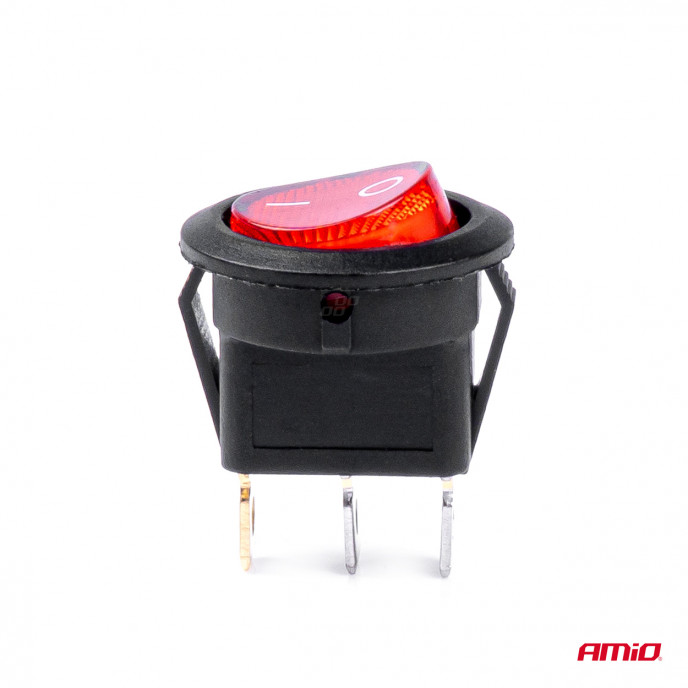 Ronde schakelaar met Rood Licht 12/24V max 20A AAN/UIT